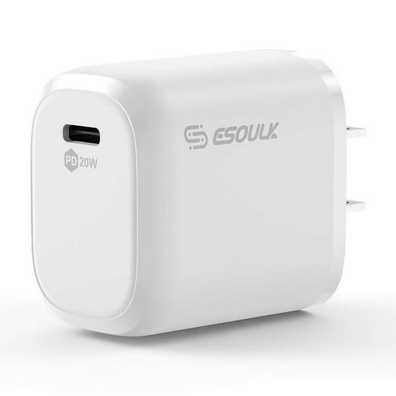Esoulk 20W USB-C PD (Power Delivery), Ultra Fast Charging Wall Charger for Google Pixel 8a - White