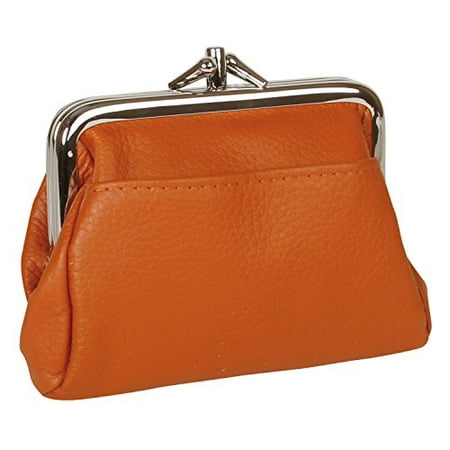 Buxton - Buxton Womens Leather Triple Frame Coin Purse Credit Card Holder Wallet (Burnt Orange ...
