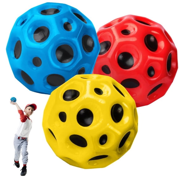 Hweilai 3 pieces Moon, 6.5cm extreme space ball, PU Bouncing ball Sensory ball