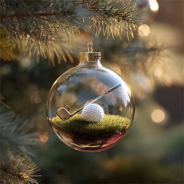 Juego de adornos de cristal de 8x8 cm, bolas navideñas de plástico transparente para decoración del árbol de Navidad y regalos conmemorativos (1 unidad, blanc Rkxzt