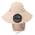 thumbnail image 1 of Sombrero De Ala Ancha Para El Sol, Sombrero De Pesca, Ventilador Ligero Y Desmontable, Color Caqui, Silencioso Con Capa Para Actividades Al Aire Libre, 1 of 7