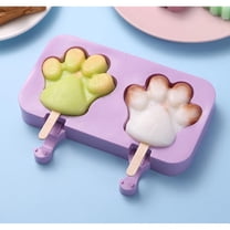 Cute Popsicle Molds Silicone Ice Pop Molds Homemade Popsicle Silicone Mold with 50pcs Popsicle Sticks Reusable Easy Release Ice Pop Maker (Cat's Paw)