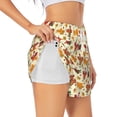 thumbnail image 3 of Lsque Thanksgiving Turkeys Printed Women's Running Shorts with Liner Pockets,Elastic Quick Dry Workout Athletic Gym Yoga Shorts,Womens High Waist Shorts-Medium, 3 of 9