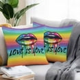 thumbnail image 2 of LOVE IS Outdoor Pillow Covers Pack of 2 LOVE Colored Lips Rainbow Gradient Waterproof Throw Pillow Covers Decorative Cushion Cases for Patio Garden Tent Balcony Couch 24x24 inch, 2 of 8