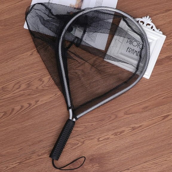 FRCOLOR 2pcs Mini Portable Shrimp Fishing Net Landing Net for Outdoor Fishing Lake Pond (Black)