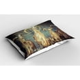 thumbnail image 2 of Ambesonne Animal Print Pillow Sham 2 Pack, Capricorn Antlers, 26"x20", Beige Charcoal, 2 of 3