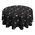 thumbnail image 4 of Black Gray Butterfly Pattern Round Tablecloth 60"x60",Wrinkle Wipeable Table Cloth for Kitchen Dining Room Picnic Patio Party, 4 of 6