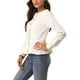 thumbnail image 4 of CHAQUETA DE JEANS PARA MUJER INSPIRADA CHIC, CON BOTONES, HEM PEPLUM, MANGAS LARGAS, CORTA, COLOR BLANCO, TAMAÑO 3XL, 4 of 7
