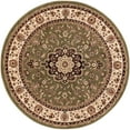 thumbnail image 4 of Noble Medallion Red Green Ivory Floral Oriental Formal Traditional 3'11" Round Rug, 4 of 5
