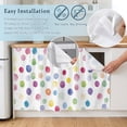 thumbnail image 5 of Colorful Polka Dot Cabinet Curtain 28"Wx51"L, Dustproof Storage Cabinet Curtain with Self Adhesive Tape, Rainbow Polka Dot Watercolor Tall Pantry Cover Drape for Kitchen, Laundry Room, Utility Closet, 5 of 9