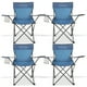 thumbnail image 1 of Sillas Plegables para Camping Pesca Playa y Exteriores Lona Impermebale Porta Vaso Ligera Sillas para Exterior Ergonomica con Estructura de Acero y Funda Transportadora Set de 4 Sillas Azul Grisaceo, 1 of 5