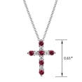 thumbnail image 5 of Forever Facets Lab Grown Diamond and Created Ruby Necklace in Sterling Silver, Adult Female, 5 of 6