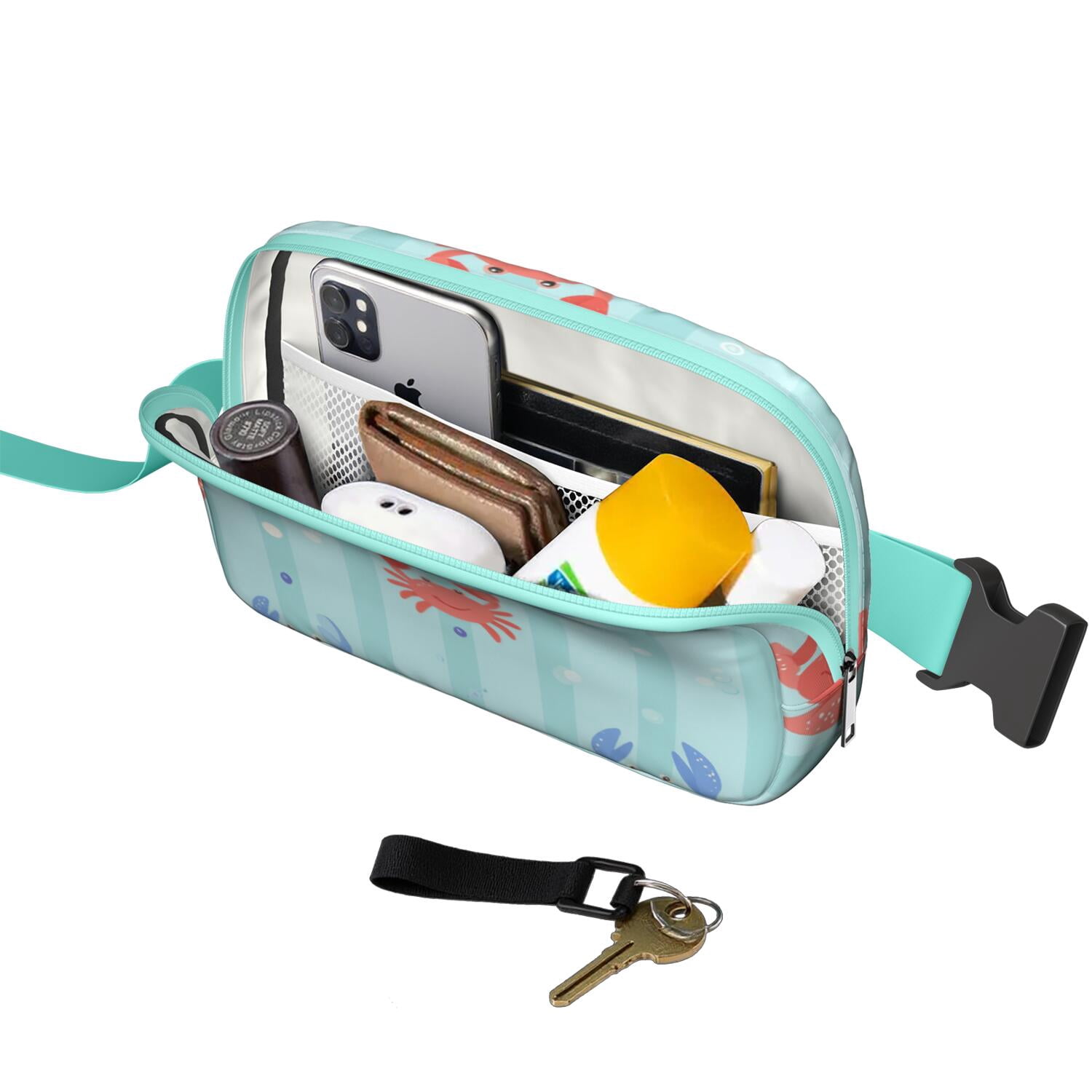 Waist Bag Fashion Waist Packs Bag with Adjustable Strap Marine Adorable Crab HandsFree Running Belt for Jogging for Travel Daily Leisure