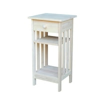 International Concepts Unfinished Solid Wood Mission Telephone Stand