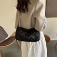 thumbnail image 1 of Bolso acolchado para mujer, bolso bandolera con cremallera, bolso de compras moderno (negro), 1 of 8