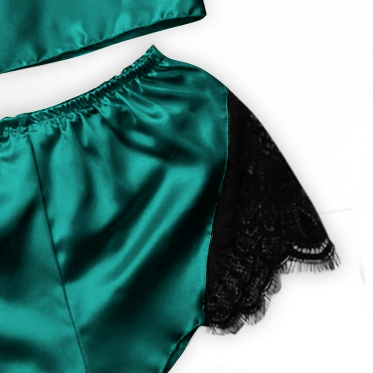 Sports Bras for Women Sexy Women Lingerie Lace Satin Temptation Underwear  Camis Panties Underpants Shorts Sleepwear Briefs Suit Lingerie Set  Shapewear Green,S 