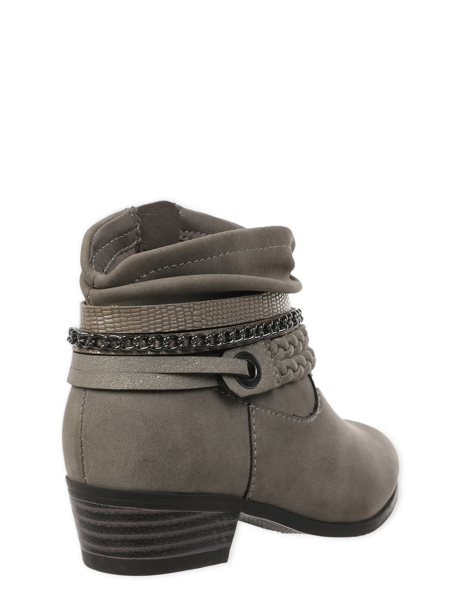 Wonder Nation Girl's Size 2 Grey Chain Fringe Zipper Non-Marking Boot Shoe