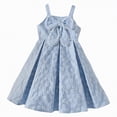 thumbnail image 1 of gdxvjhbj Robes Filles Robe Fille Tout-Petits Lin à Volants Dos Nu Sans Manches Enfants Décontractée Fête Robes 2T 3T (Bleu,2-3 Ans), 1 of 7