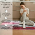 thumbnail image 4 of 2 Pieces Kitchen Rugs, Abstract Anti Fatigue Non Slip Foam Cushioned Design Graffiti White and Red Comfort Indoor Floor Mat Runner Rug Set for Laundry Office Sink Bathroom (17"x48"+17"x24"), 4 of 7