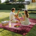 thumbnail image 4 of Pink Mountain Outdoor Rug 3x5 Ft - Reversible Patio Rug Outdoor Camping Rugs, Misty Forest Nature Woodland Pine Tree Landscape Indoor Outdoor Area Rugs, Non-Slip Outdoor Carpet Runner for Deck/Porch, 4 of 8