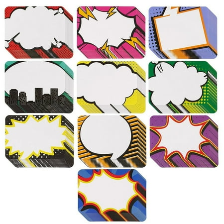 Name s 100 Count Superhero Name s Assorted Pop Art Name Label Sticker Ideal For Students And Teachers Use 10 Designs 3 5 X 2 5 Inches Walmart Canada