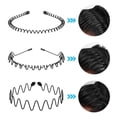 thumbnail image 5 of 10pcs Metal Hair Bands for Men and Women, Elastic Wavy Spring Sports Headbands, Non-Slip Hair Hoop Clips, 5 of 9
