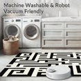thumbnail image 5 of ODIKA 8'x10' Machine Washable Non-Slip Area Rug, Abstract Maze Featuring Interwoven Black Stripes High Traffic Rug, Black, 232704, 5 of 7