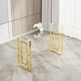 thumbnail image 2 of GZXS Modern Glass Console Table with Golden Stainless Steel Legs, 47 Inch Entryway Sofa Table for Living Room & Hallway, Easy to Assemble, 2 of 7