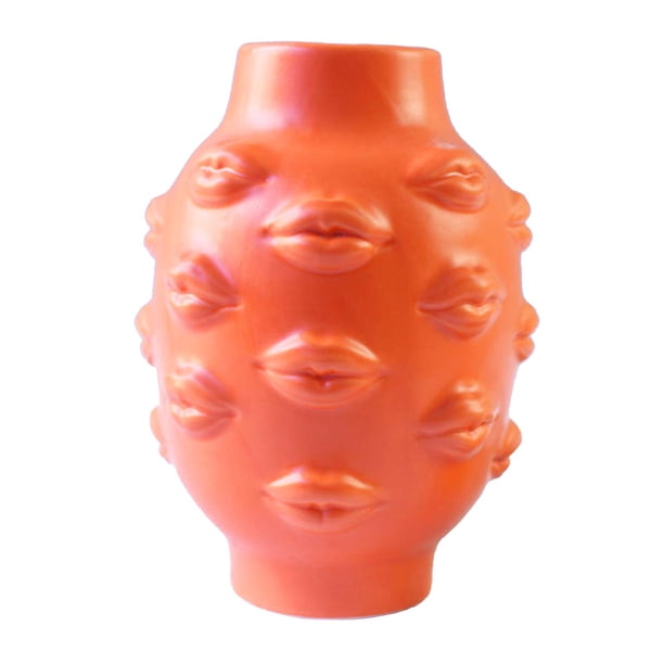 Jarrón de cerámica para decoración del hogar, jarrón Ornamental creativo, , estante de escultura de adorno para el hogar y Oficina naranja Baoblaze Jarrón de plantas