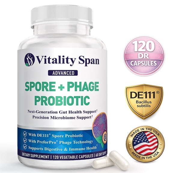 Spore Based Probiotic – Gut Health & Digestive Support – Bacillus Subtilis, Advanced Phage Technology – Shelf Stable