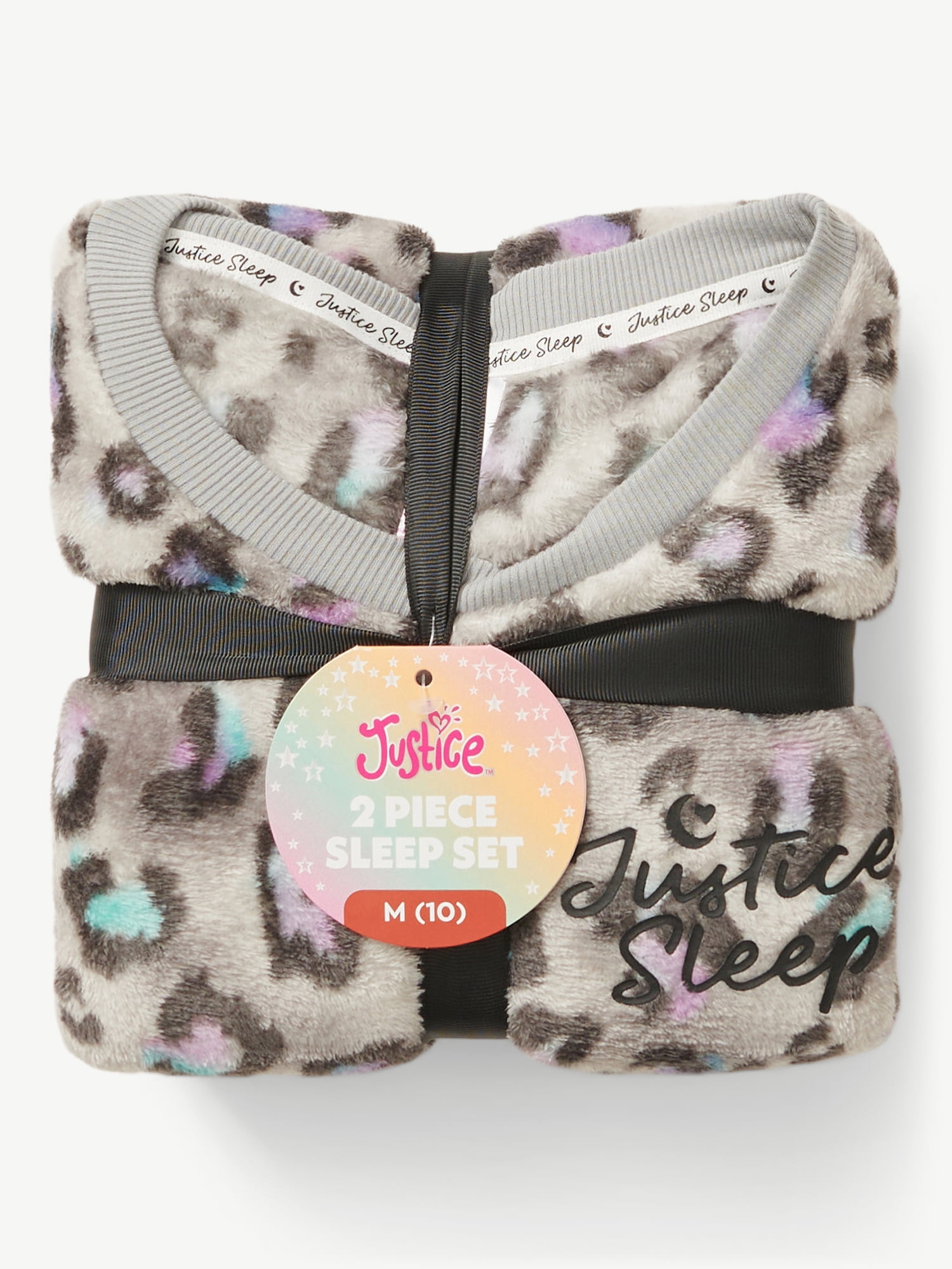Justice Girls Long Sleeve Top and Wide Leg Sleep Pant, 2-Piece Pajama Set, Sizes 5-18