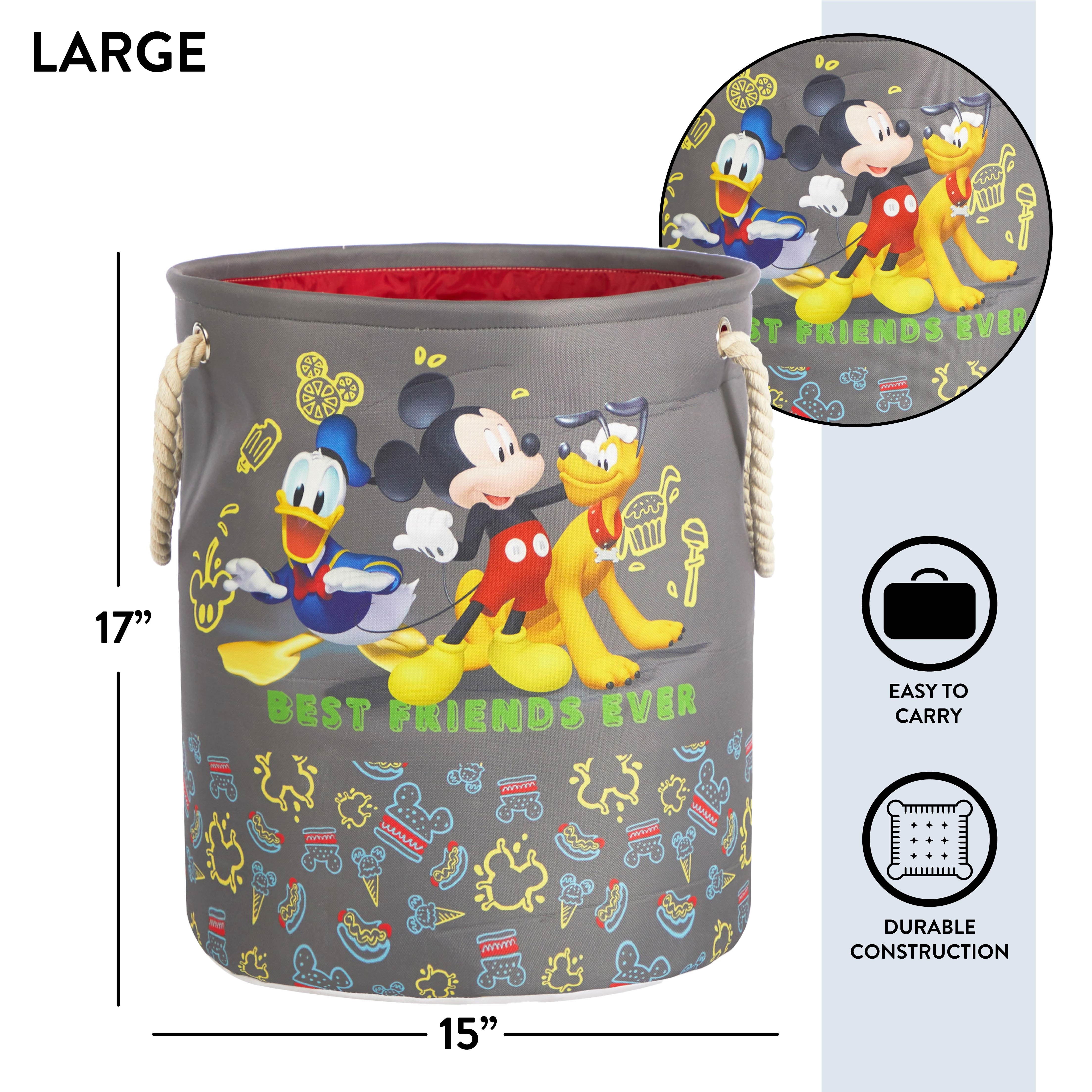 Disney Mickey Mouse Kids Fabric Round Nestable Storage Bin Set, 3-Piece