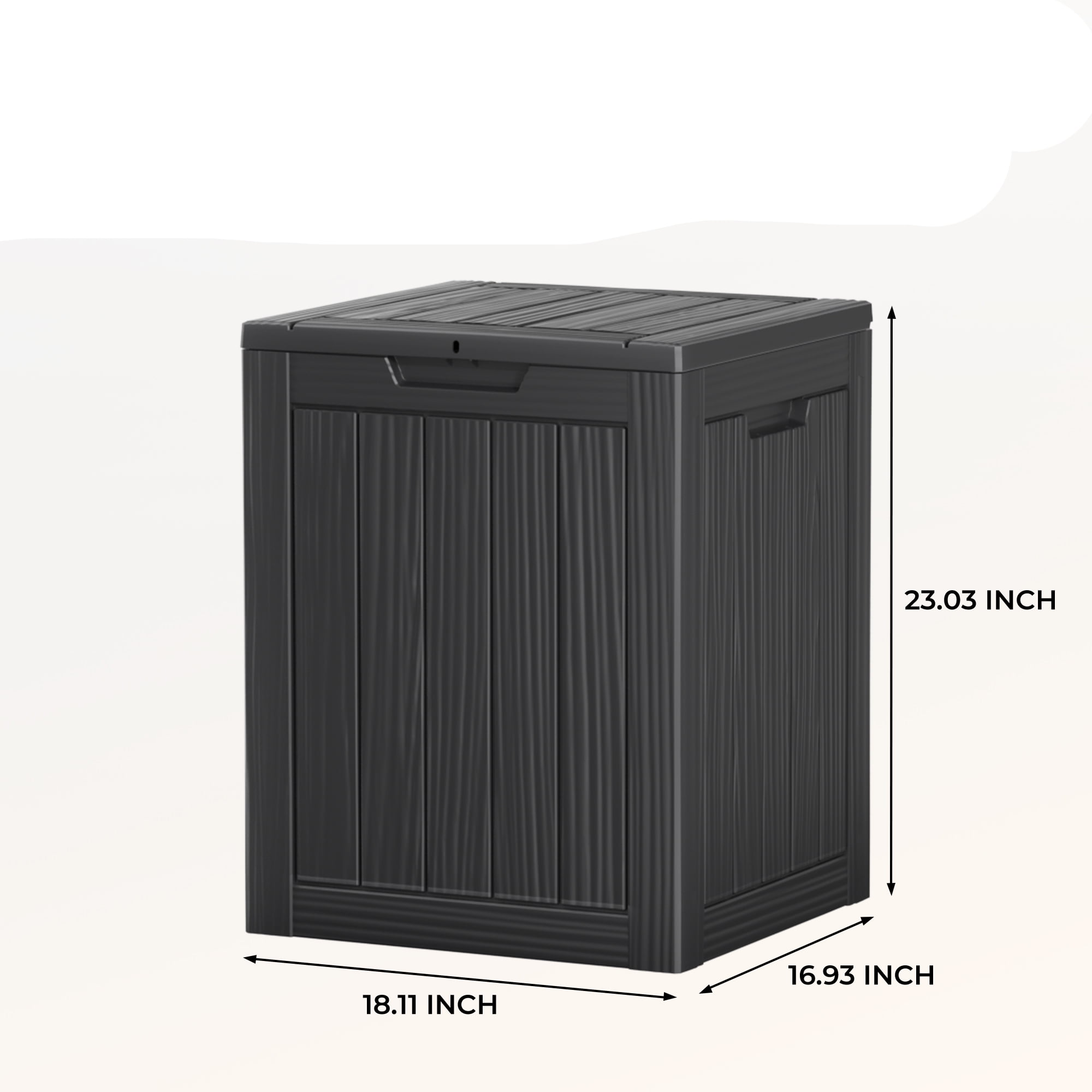 MAYEERTY 3*80L Outdoor Waste Bin with Triple-Bucket Wood Waste Bin for Outdoor, Black