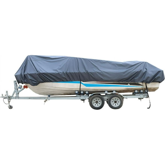 PET-U Heavy 600D Marine Grade Polyester Canvas Trailerable Waterproof Boat Cover