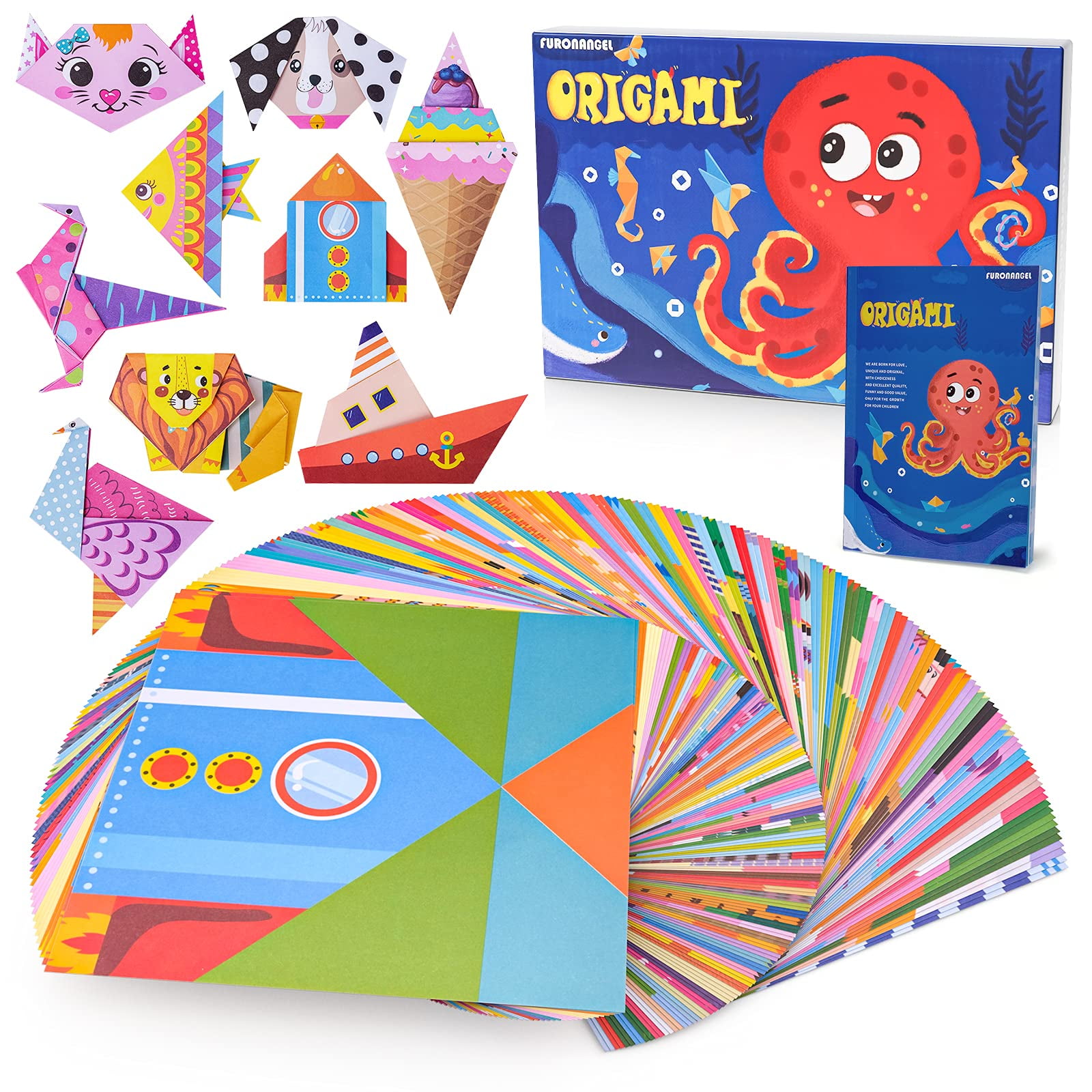 Aigybobo Origami Paper Set, 308PCS Kids Craft Paper Kit with Instructional  Book for Girls Age 6,7,8,9,10,11,12, Art Projects Supplies for School Class  Craft Lessons- Christmas Gifts for Boys&Girls