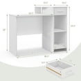 thumbnail image 3 of Kadyn Writing Study Desk, Computer Desk, Laptop Workstation Desk,Computer Desk Modern Laptop PC Desk with Adjustable Shelf and Cable Hole-White, 3 of 7