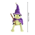 thumbnail image 2 of 2PCs Halloween Frog Toys, Soft Cuddly Witch Stuffed Dolls with Magic Wand and Pumpkin Bowl, Adorable Collectible Gift and Fall Home Decoration, 2 of 6