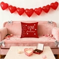 thumbnail image 4 of EWASWON Valentine's Day Red Teddy Bear Pillow Cover - Double-Sided Plaid Heart Print Soft Cloth Cushion Cover 45x45 cm/17.7in Reusable Decor for Sofa Bedroom Couples Gift, 4 of 6