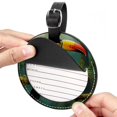 thumbnail image 2 of Toucan Set of 2pcs PU Leather Round Suitcase Tags with Privacy Cover and Name ID Tag - Ideal for Travel Luggage, Handbags, Backpacks, School Bags, 2 of 6