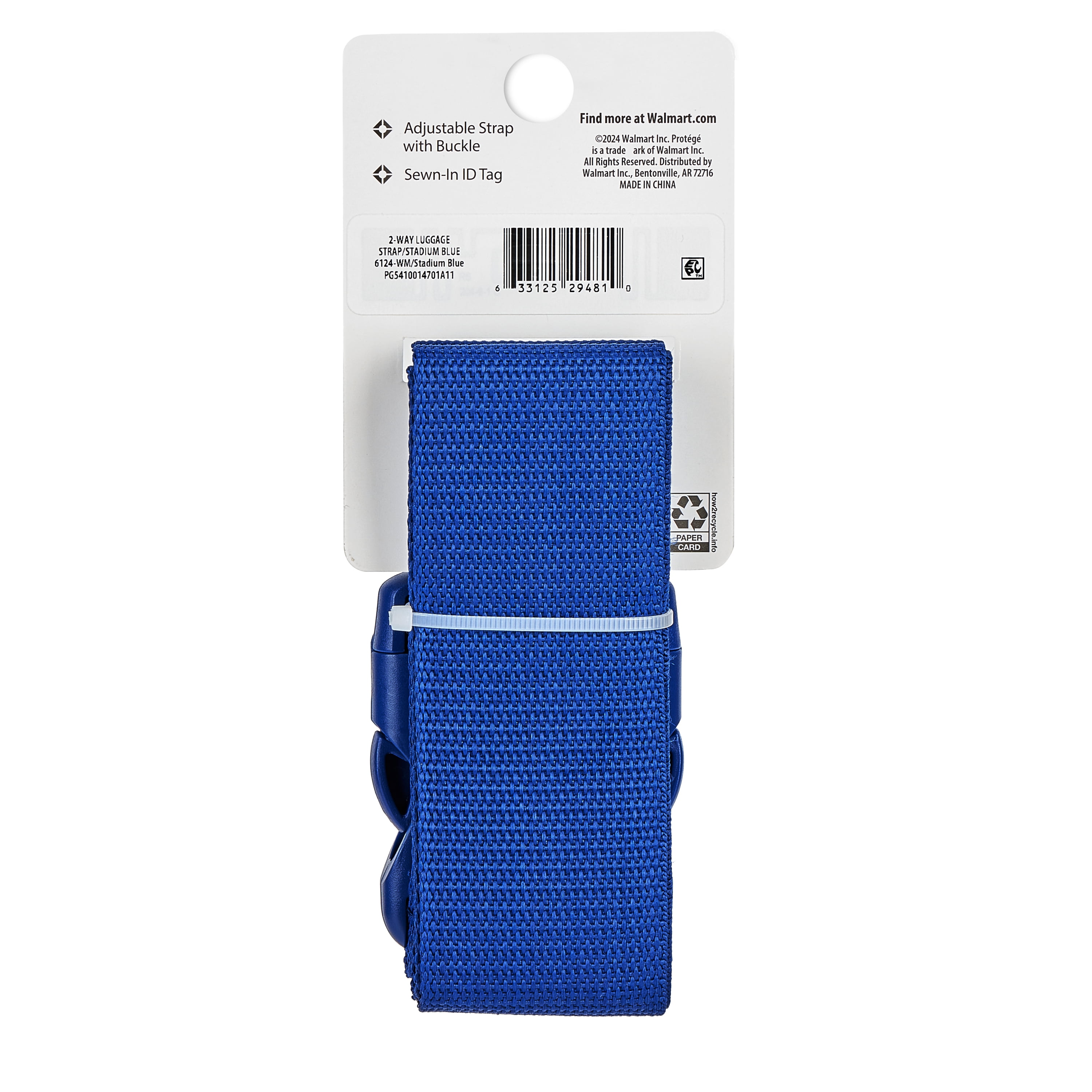 Protege Blue Luggage Strap With Secure Buckle, Fits Up To 72-Inch Suitcases