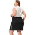 thumbnail image 4 of Unique Bargains Women's Plus Size Ripped Embroidered A Line Denim Jean Skirts  Black 3X, 4 of 6