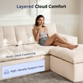 thumbnail image 3 of Cloud Sectional Sofa with Ottoman, 85" Modular L Shaped Couch, Fluffy Comfy Couches for Living Room, No Assembly, Beige, 3 of 7