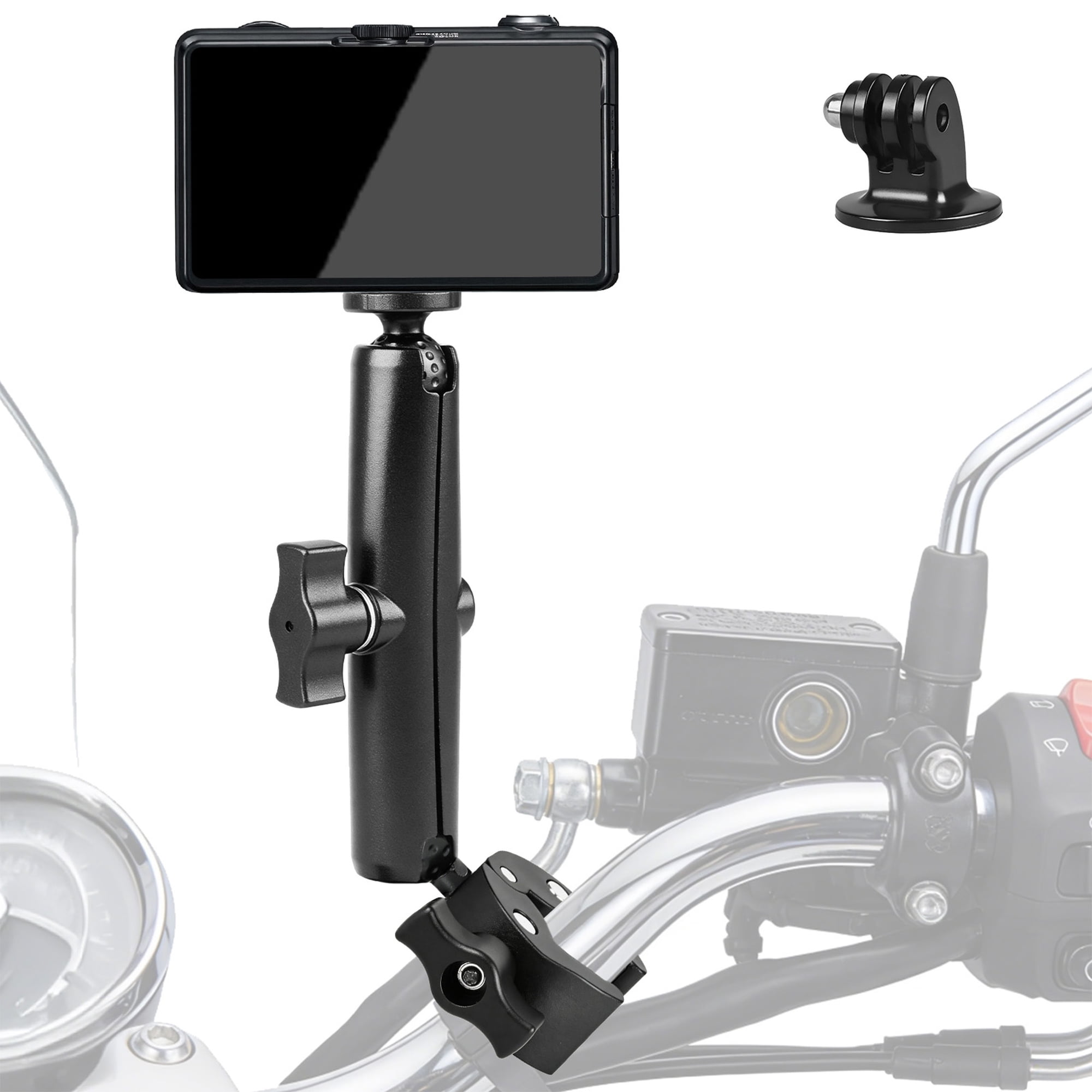 TSV Super Clamp Camera Mount, 360° Motorcycle Bike Bicycle Handlebar Mount Fit for Insta360 X4 X5, DJI Osmo Action 6/Osmo Action 5 4 Pro, GoPro Hero 13 12 11 10 9 8 7