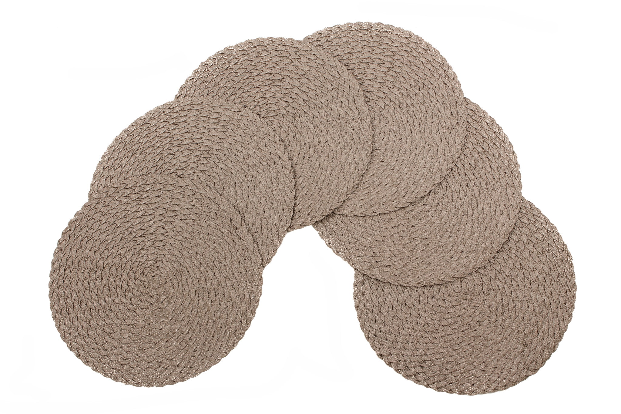 Daisy Woven Braided Table Placemats 15 Inches Round Set of 6 NonSlip
