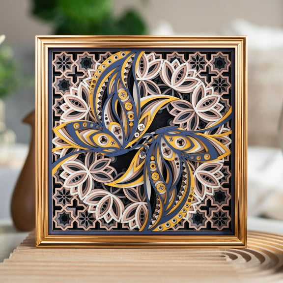 STEREOWOOD Butterfly Rendezvous - 3D Layered Wood Mandala, Elegant Wall Art, Laser Cut Home Decor, Unique Tabletop Accent, Artistic Gift