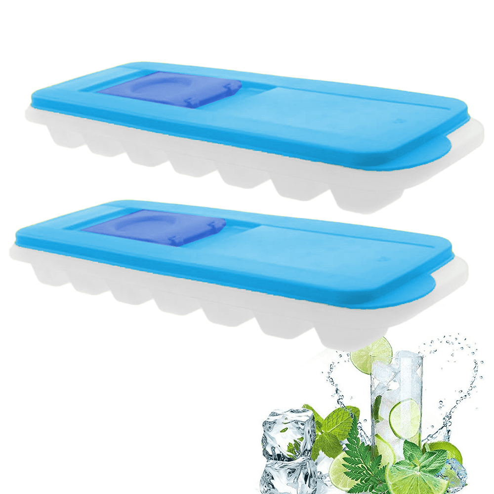 Ice Cube Trays with Lids , Covered Ice Cube Tray Set with Removable