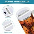 thumbnail image 5 of Basketballs 40 oz Tumbler with Handle and Straw Lid Vacuum Insulated Cup Leak-Proof for Water Iced Tea Coffee, 5 of 9