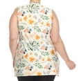 thumbnail image 3 of White Mark Women's Sleeveless Floral Pleated Tunic Top with Pockets, 3 of 6