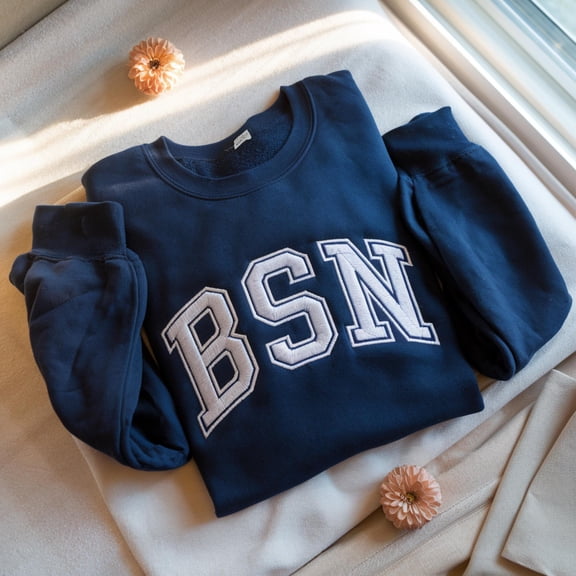 Embroidered BSN Sweatshirt, Custom BSN Shirt, BSN Nurse Gift, Nurse Appreciation Gift, Bachelor of Science in Nursing Crewneck, Pullover