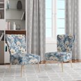 thumbnail image 2 of Designart "Ethereal Flourishing Rococo VII" Chaise d'Appoint Florale Bleue Rembourrée - Fauteuil de Chambre Style Cottage, 2 of 7